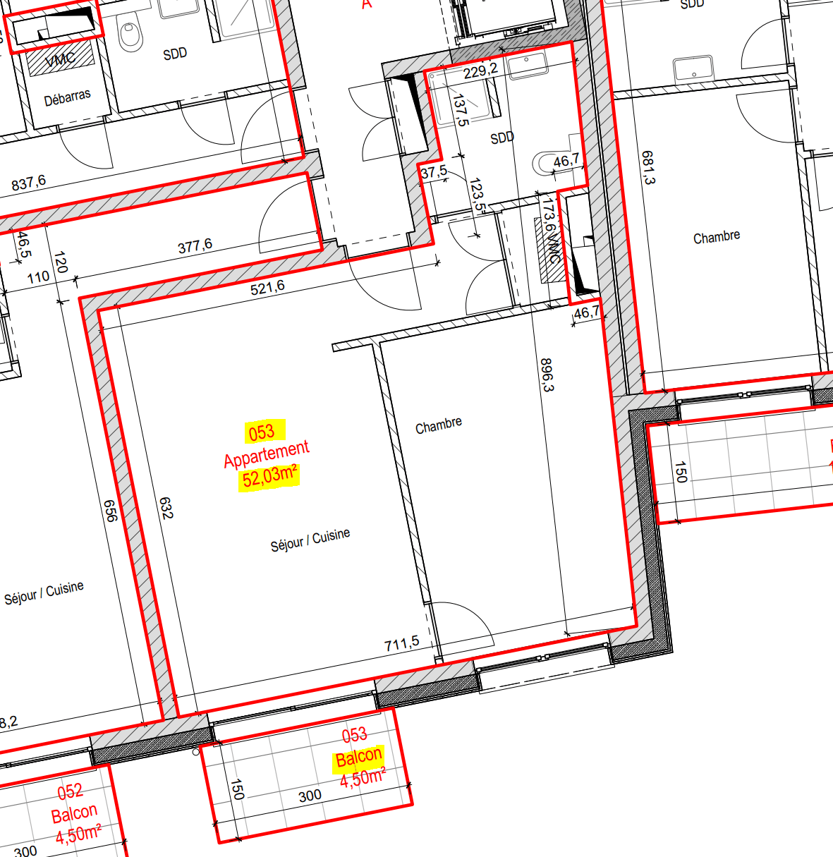 CENTRE DE BERTRANGE APPARTEMENT 1 CHAMBRE lot 53